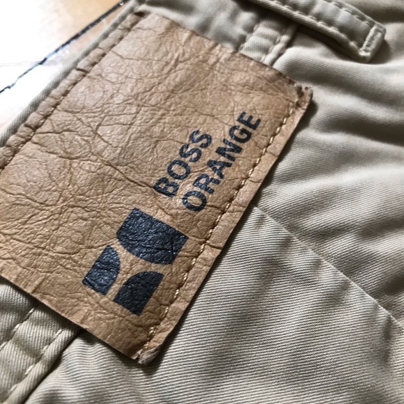 Hugo Boss Orange Khaki Men Tan Cotton Short Sz 34 - Picture 6 of 6